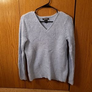 Lands End Light Blue Cable Knit V-Neck Sweater, M